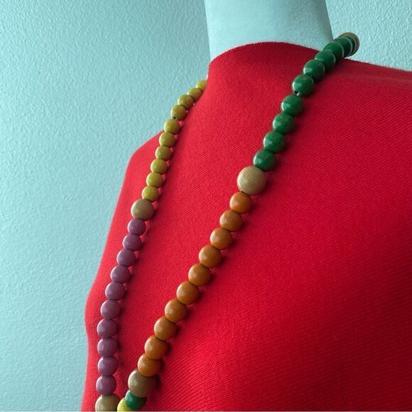 Chunky Colorful Beaded Necklace Cross Pendant - Picture 5 of 8